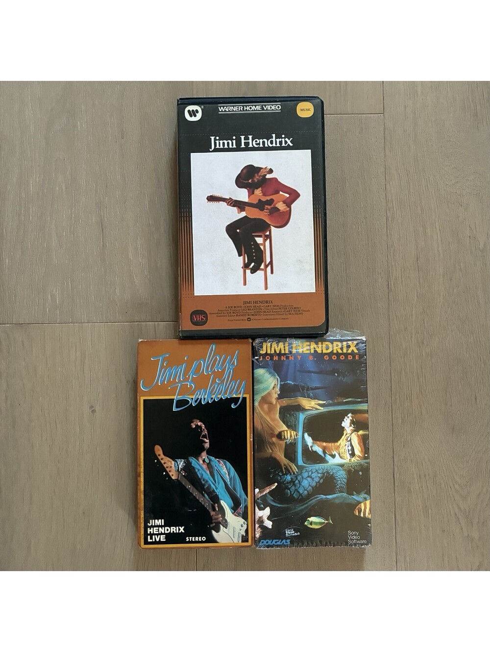 Lot of 3 Jimi Hendrix VHS - Johnny B.Goode, Berkeley, and more